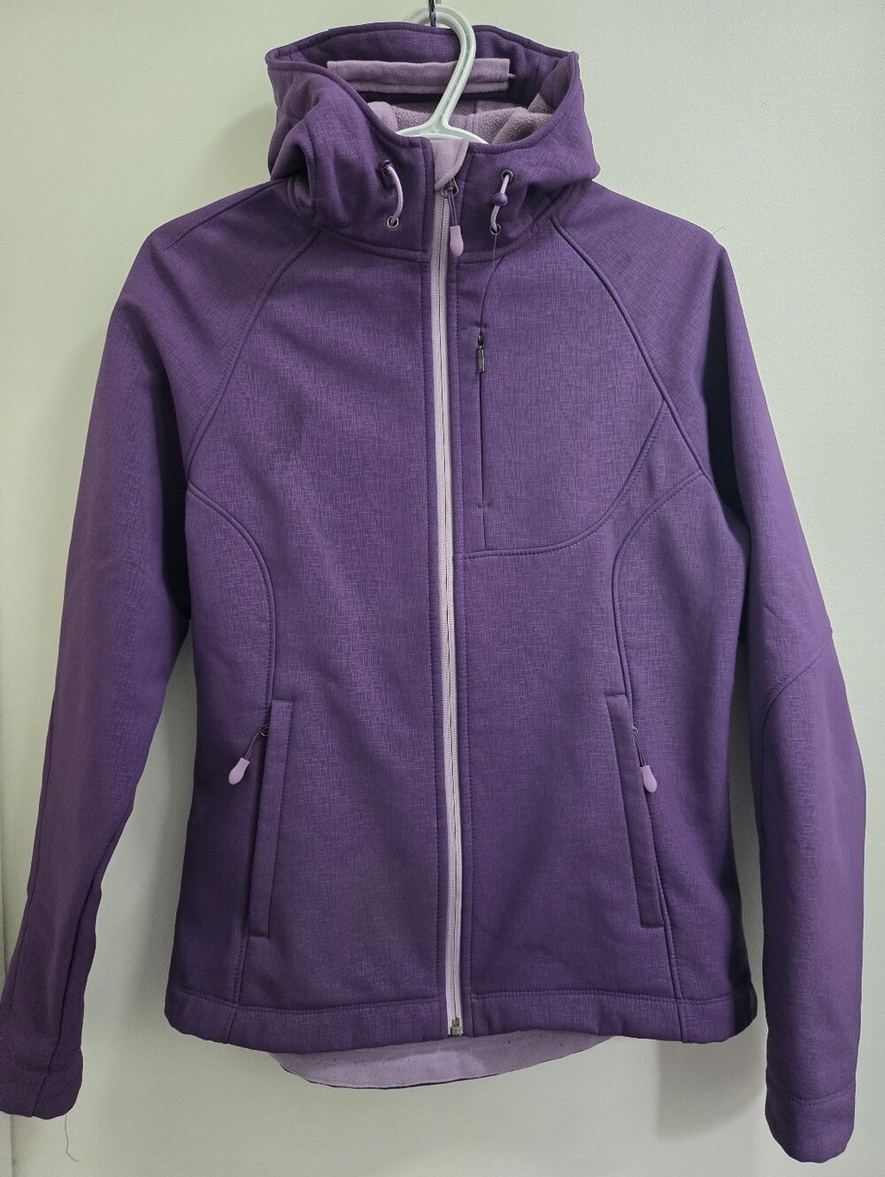 Ladies Kirkland Purple Hooded Softshell Jacket - S